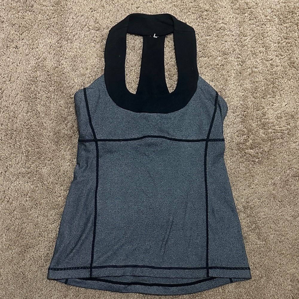 Lululemon Athletica Black and Gray Tank Top